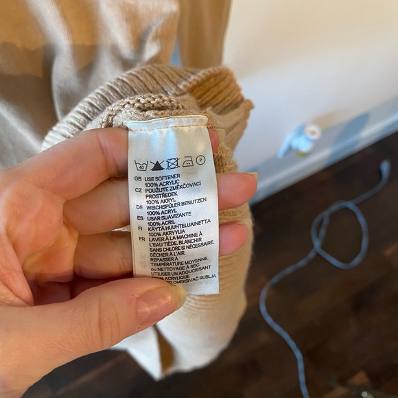 Tan sweater dress with cowl neck. - Picture 6 of 6